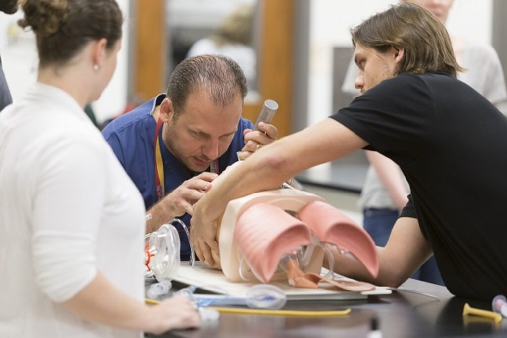 Practising with a prosthetic patient