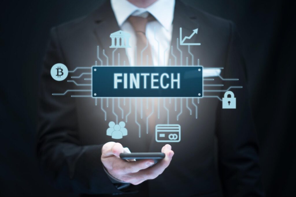 Fintech Financial Technology Icon Over Smartphone