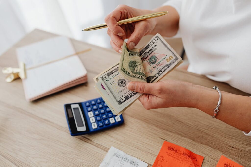 Woman Counting Money