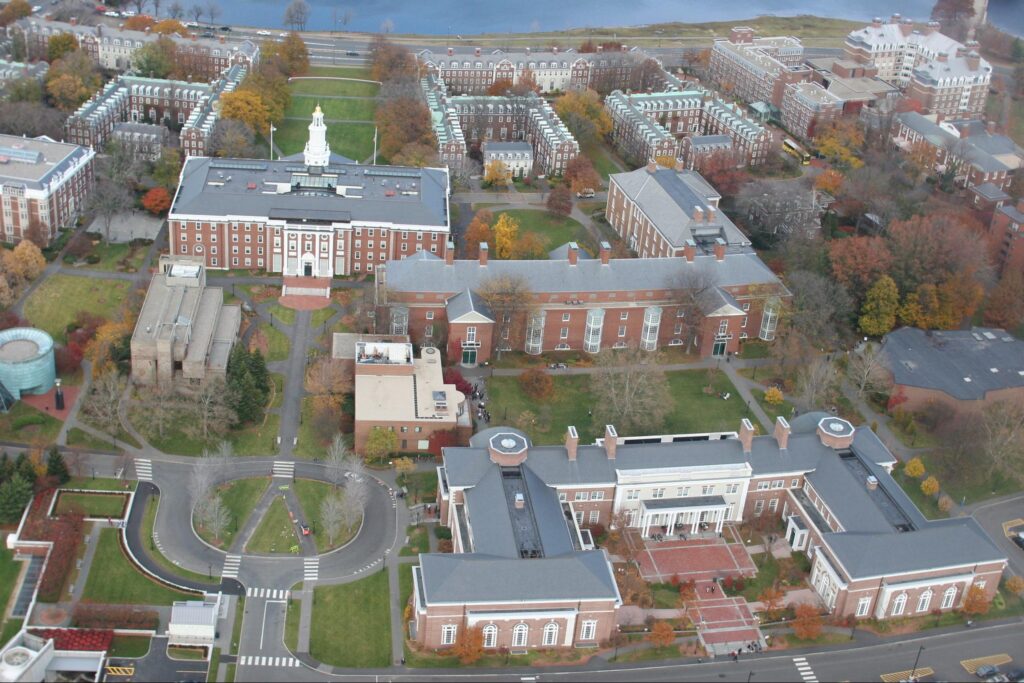 Aerial view of HBS campus