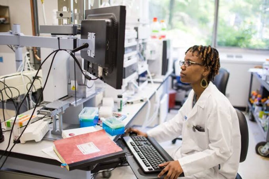 A medical researcher in the lab