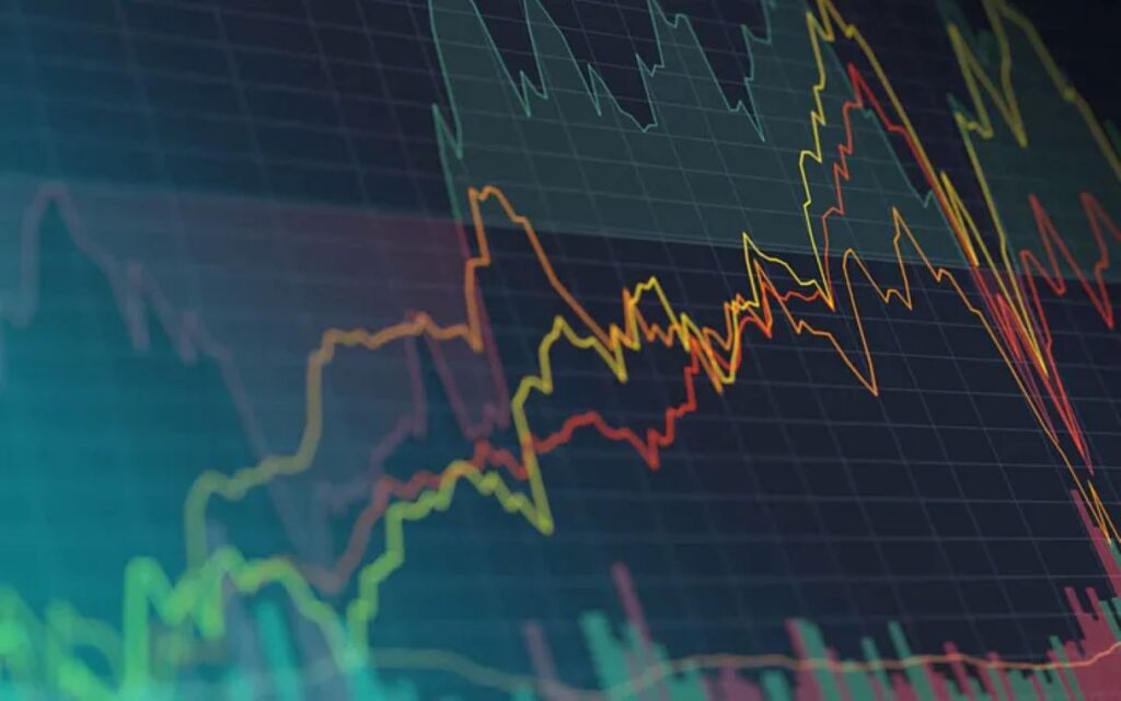 A chart showing the trend of stock valuation