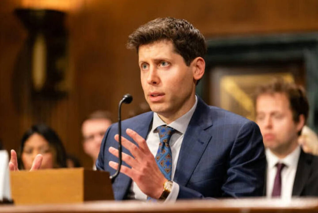 Altman speaking before a Senate Judiciary Subcommittee