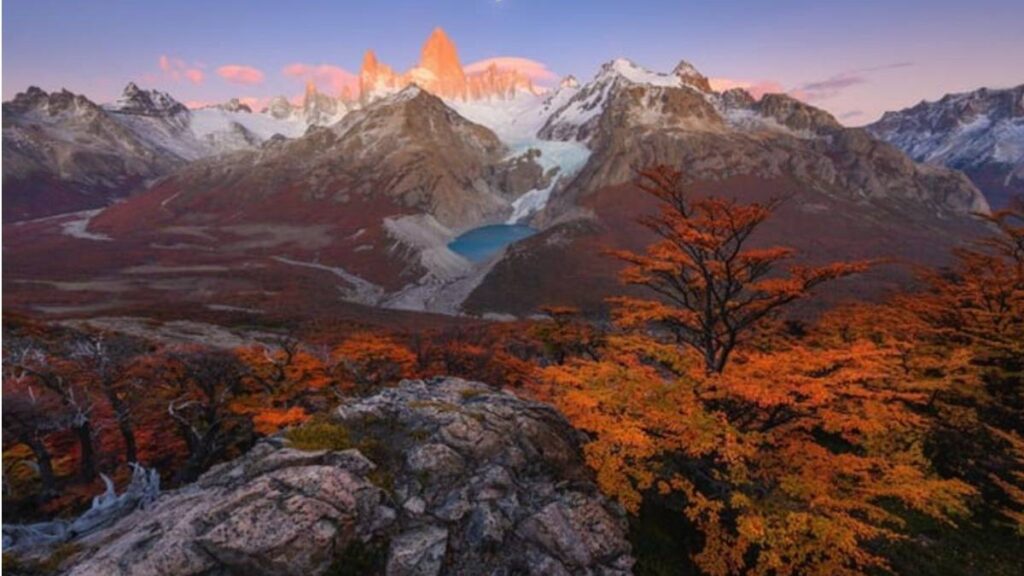 A beautiful view of the luscious ranges of Patagonian mountains