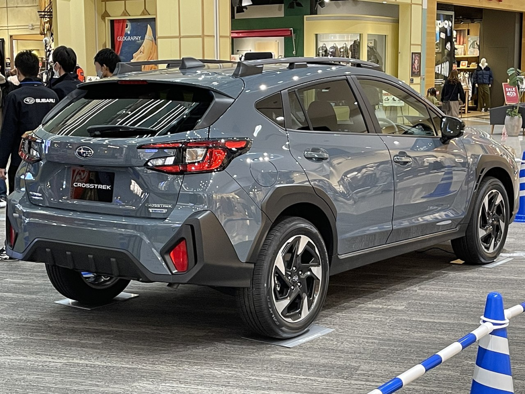 A Subaru Crosstrek at an auto show