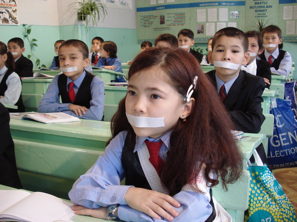 Young girl in a school in Tashkent, Uzbekistan