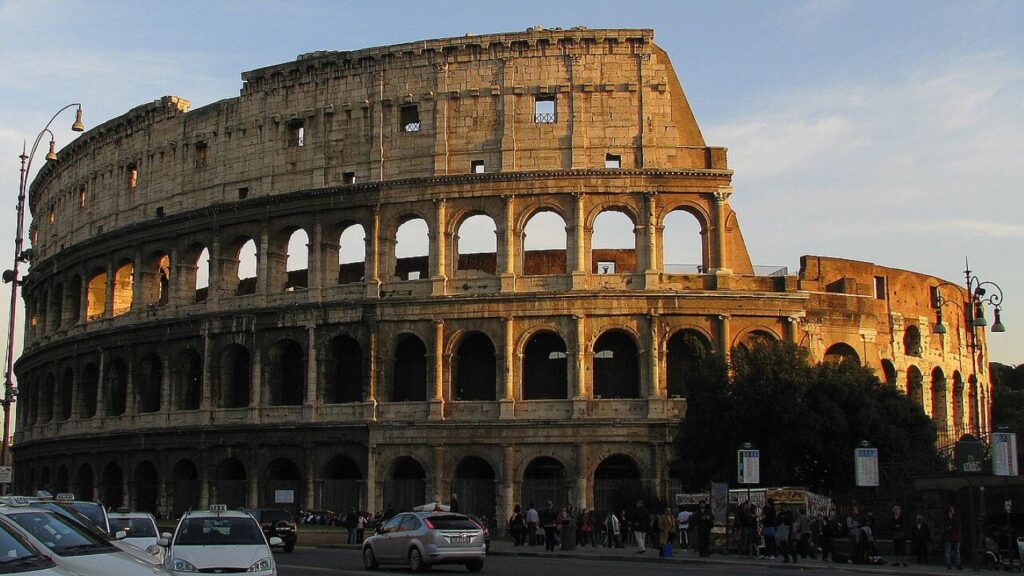 Amphitheater in the center of the city of Rome