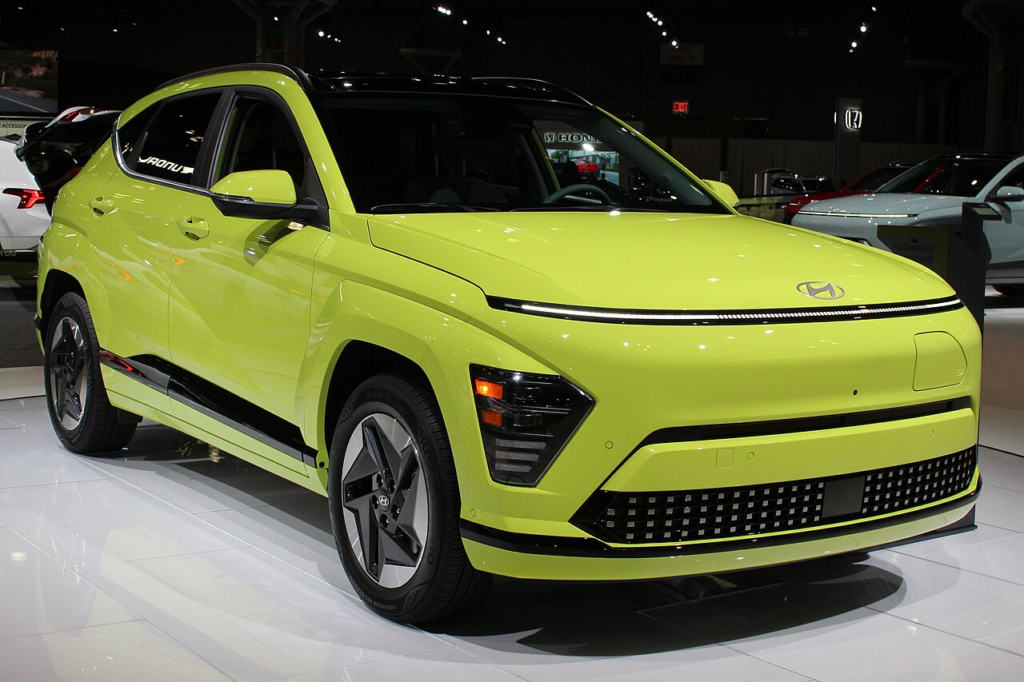 A 2024 Hyundai Kona photographed during the 2023 New York International Auto Show