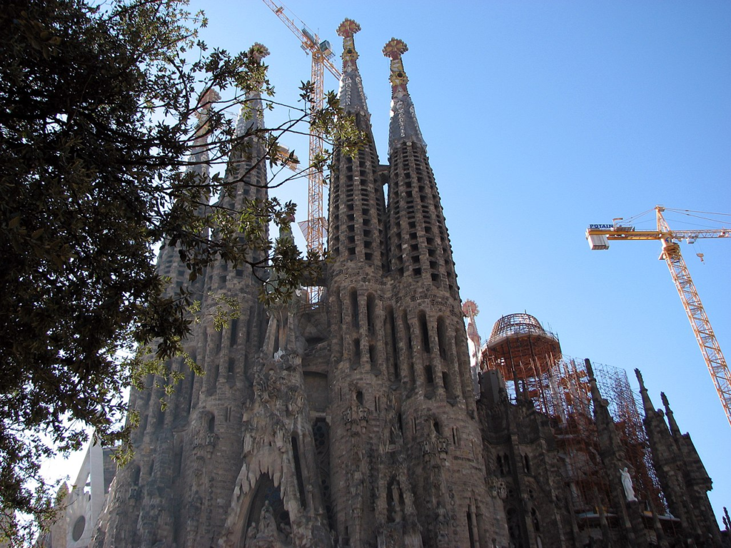 Panoramic shot of La Sagrada Familia, Barcelona