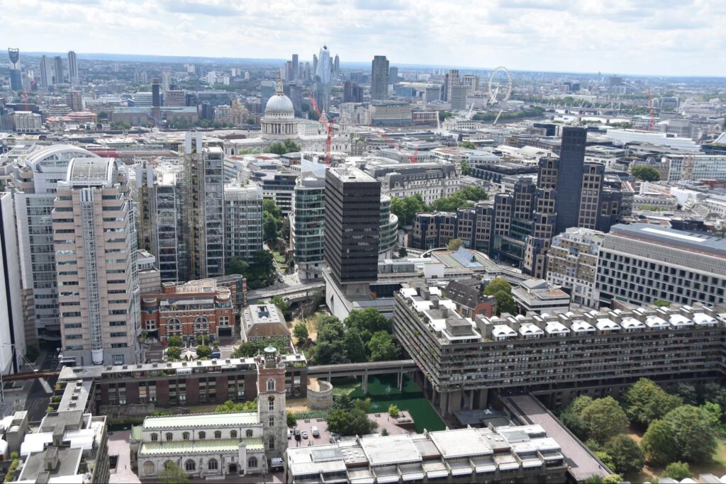 The skyline of an affluent city in the West