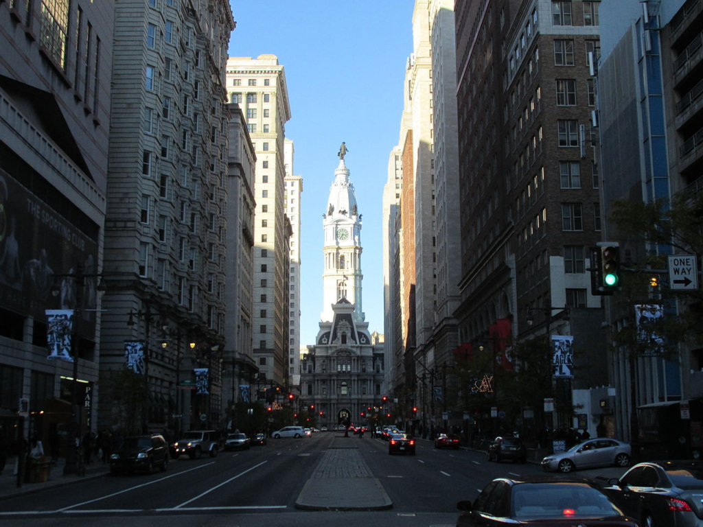 Street View of the magnificent buildings of Philly