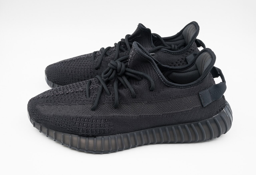 Black pair of Yeezy shoes