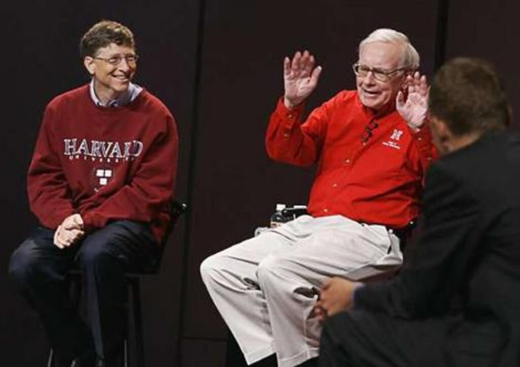 Gates and Buffett fielding questions at an interview