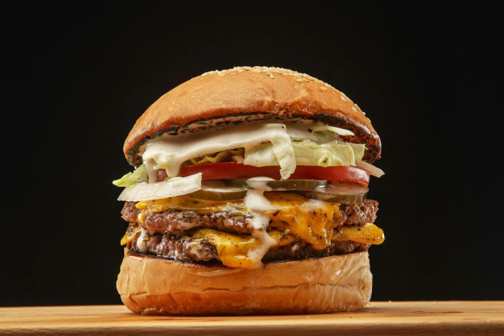 Close-Up Shot of a Mouthwatering Burger