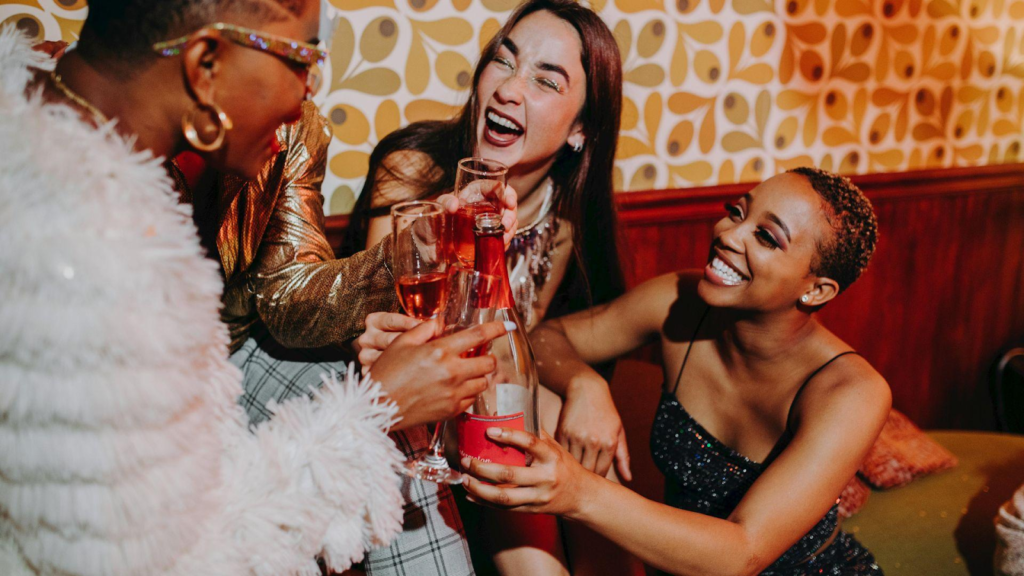 Women toasting at a party