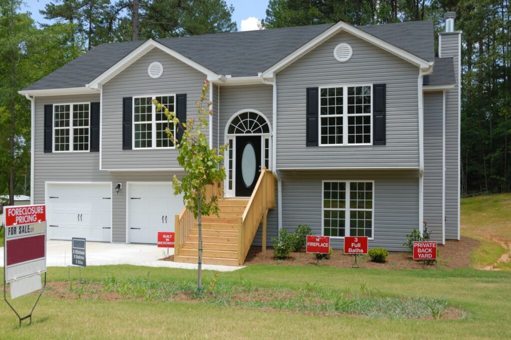 Gray and white wooden house