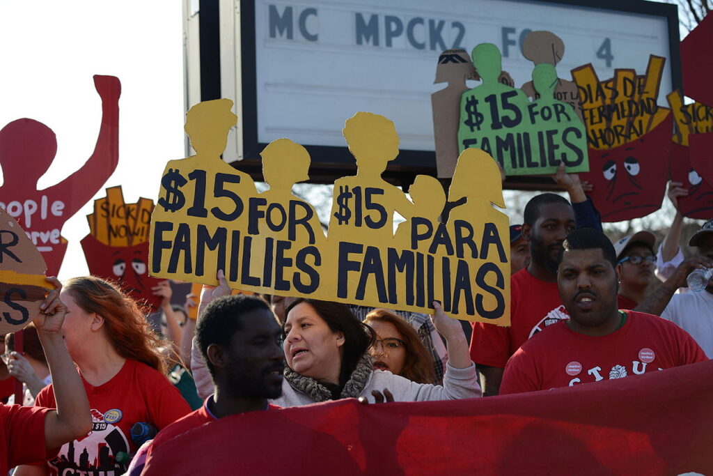 Protesting workers