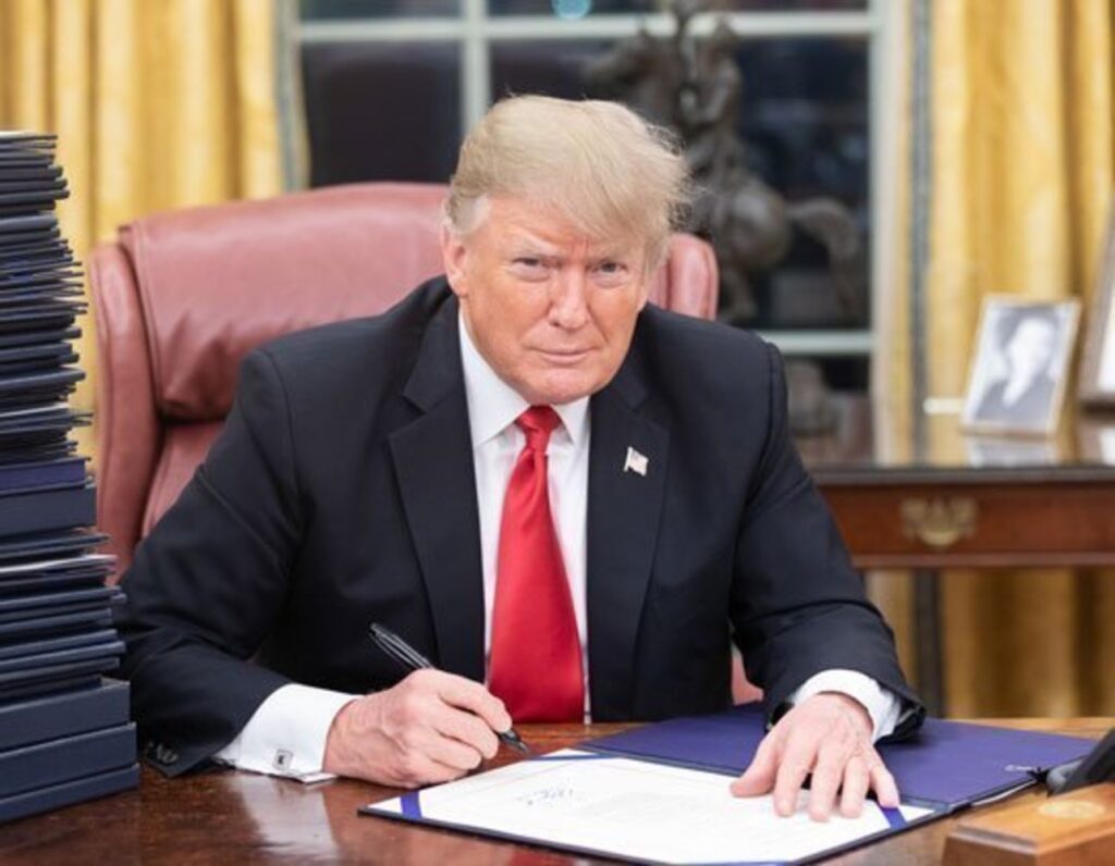 Former President Trump signing executive orders