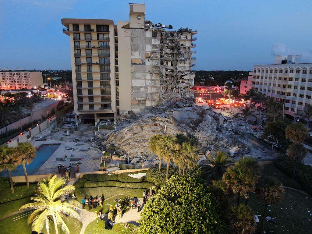 The aftermath of the Champlain Towers collapse