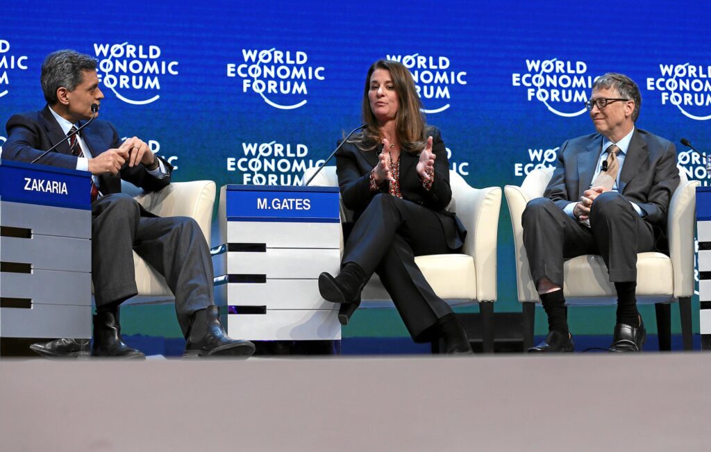 Bill and Melinda Gates at a WEF discussion