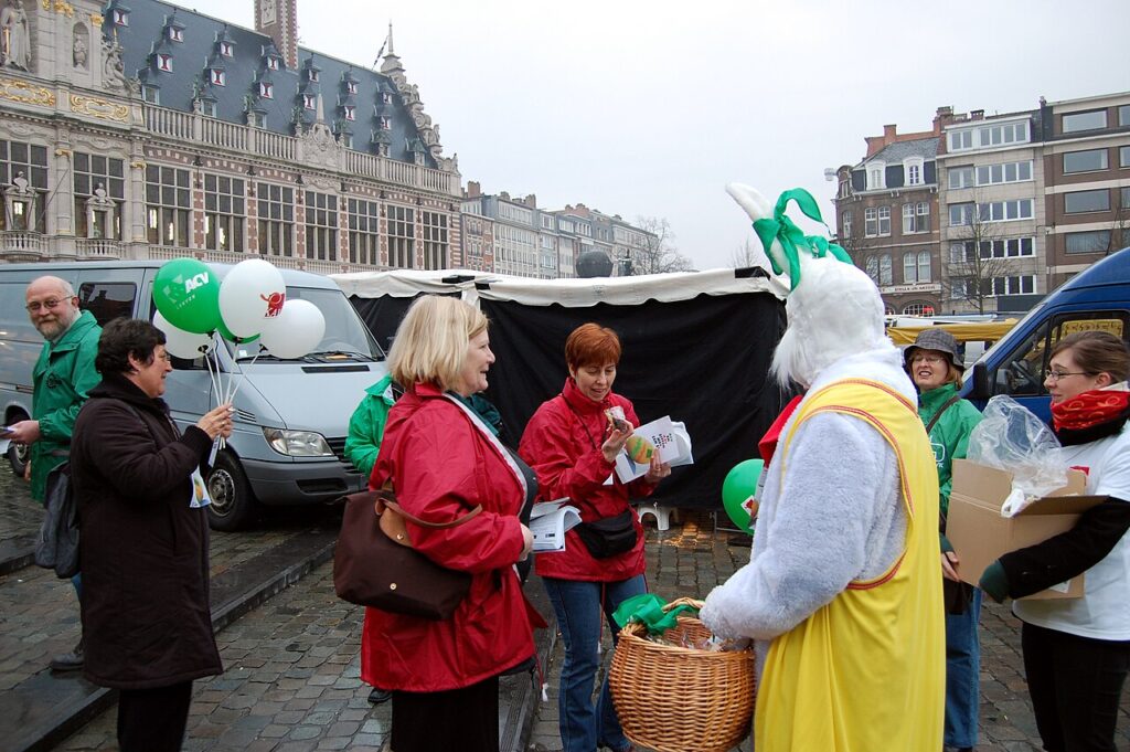 Pictures from Equal Pay Day actions in Leuven
