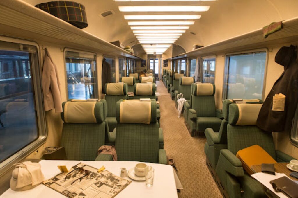 Interior of a luxurious train cabin