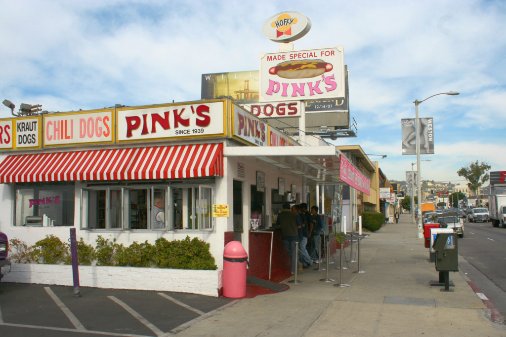 Pink's Hot Dogs on La Brea Avenue, Los Angeles