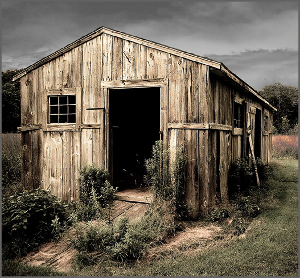 An old wooden barn