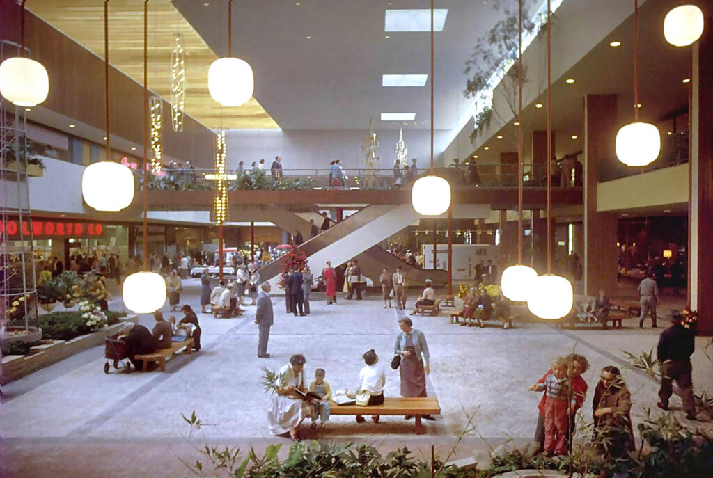 A picture of Southdale Mall no longer after its initial opening