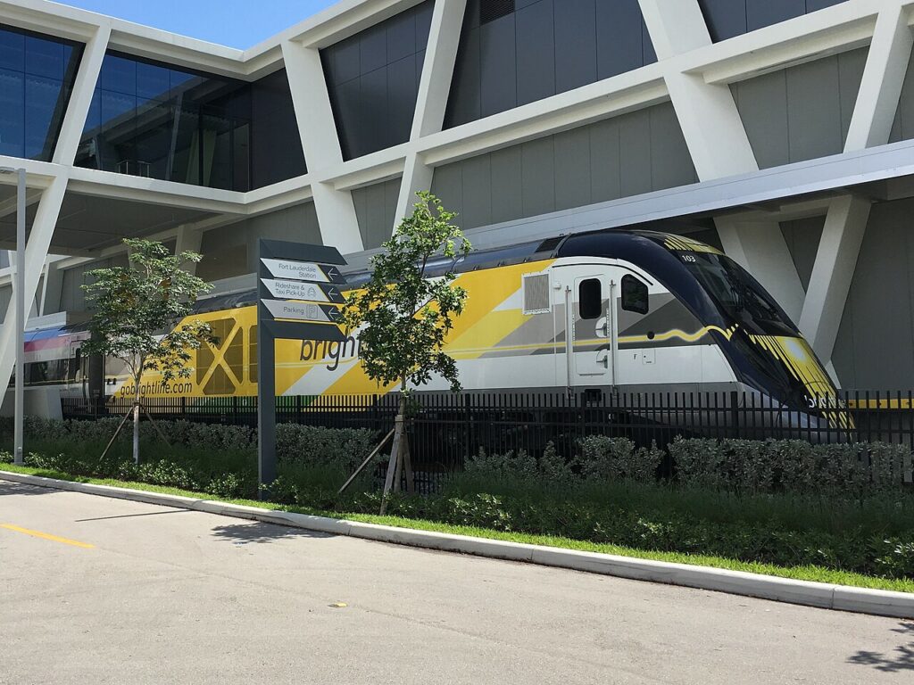 Brightline Train At Ft Lauderdale Station