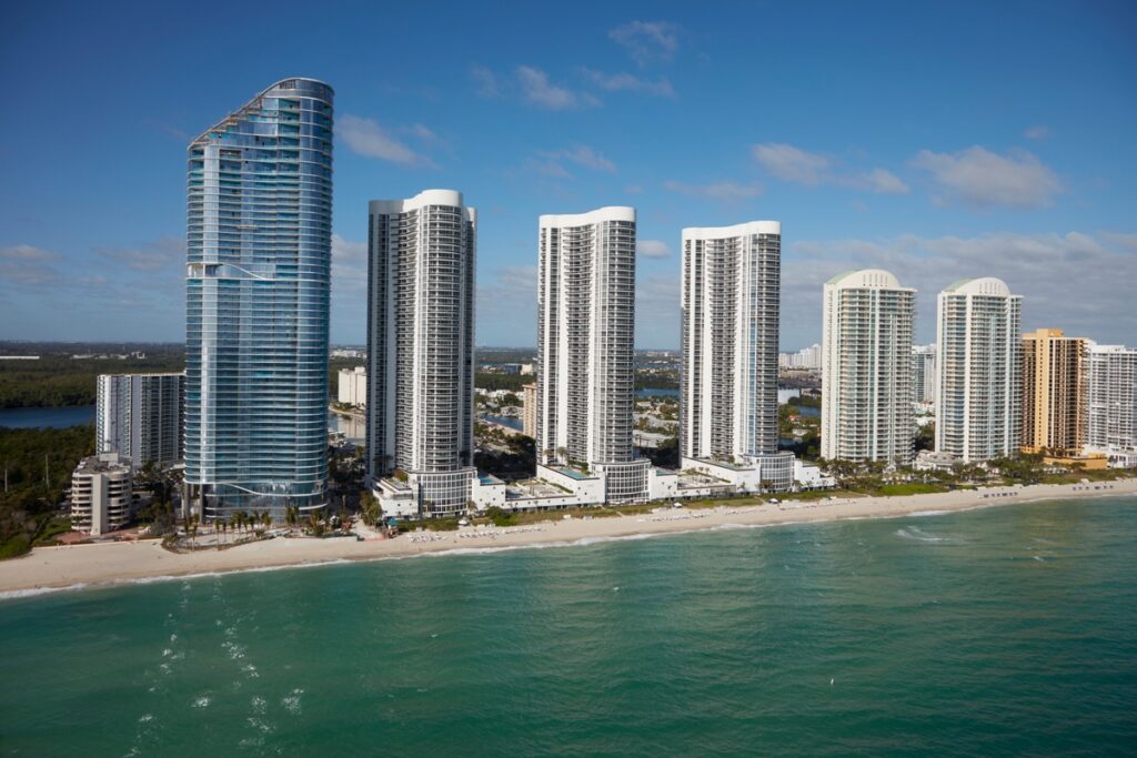 Skyline of Miami real estate