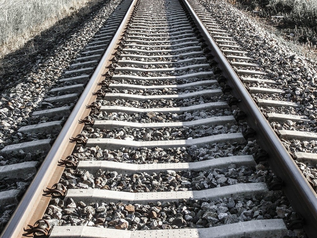 A newly constructed train track