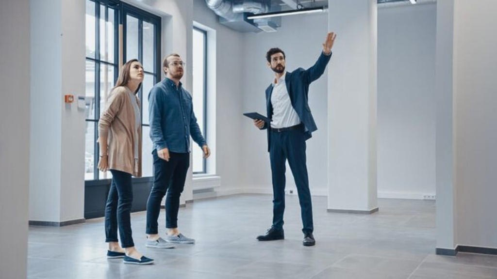 Agent showing Indoor Space to Client