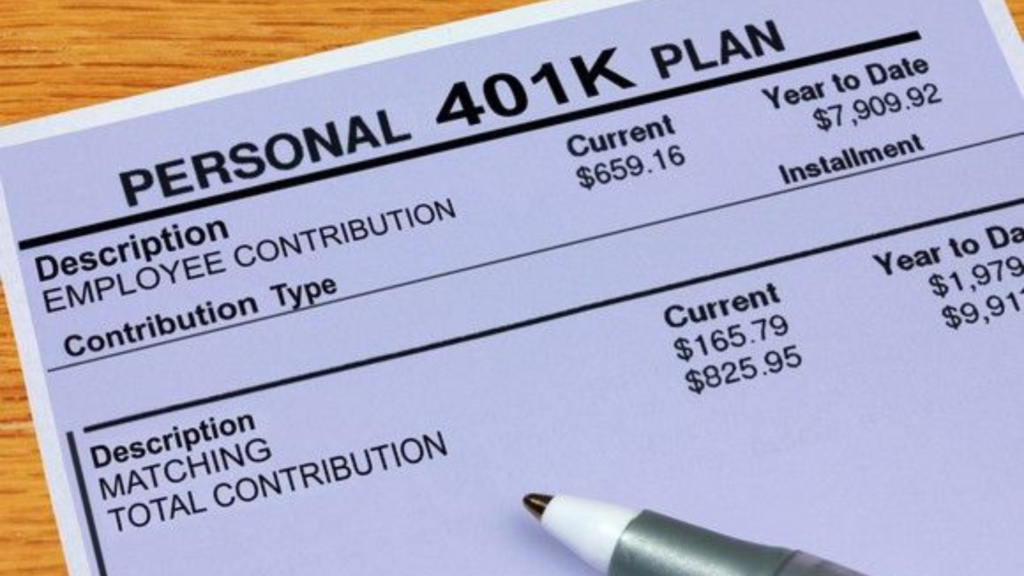 Personal 401k payment plan document