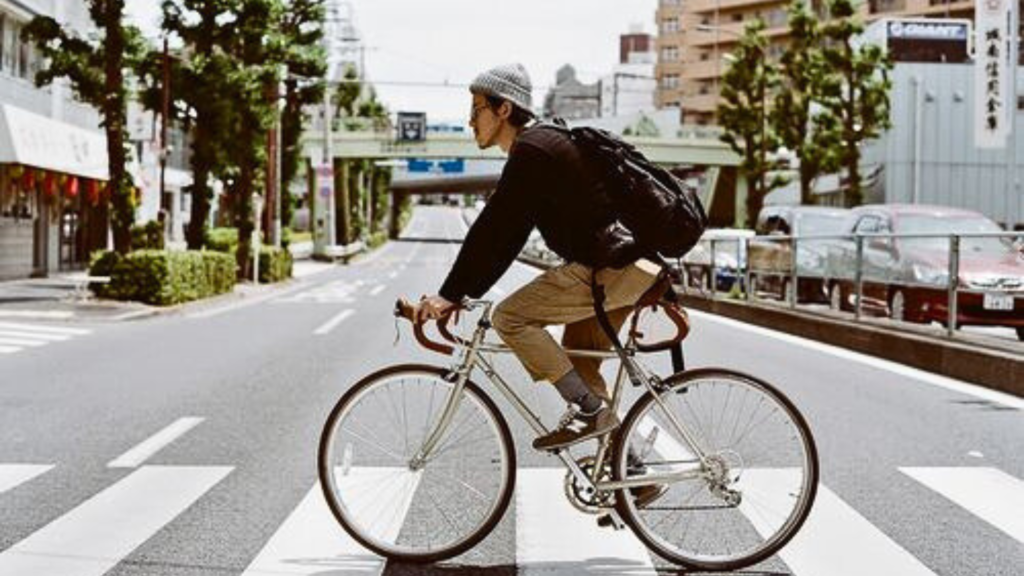 Man riding a bicycle