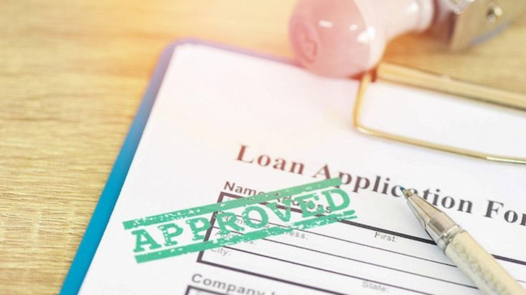 A stamped-approved loan application form