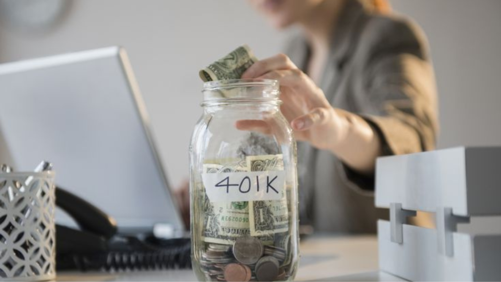 Putting some money into a 401k savings jar