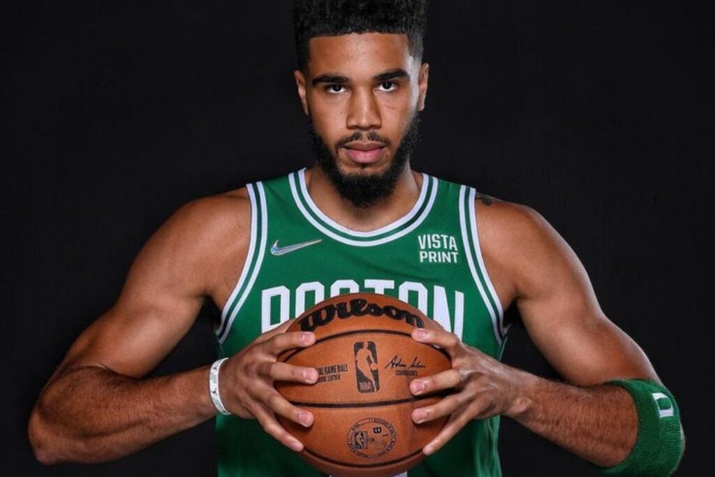 Jayson Tatum holding a basketball