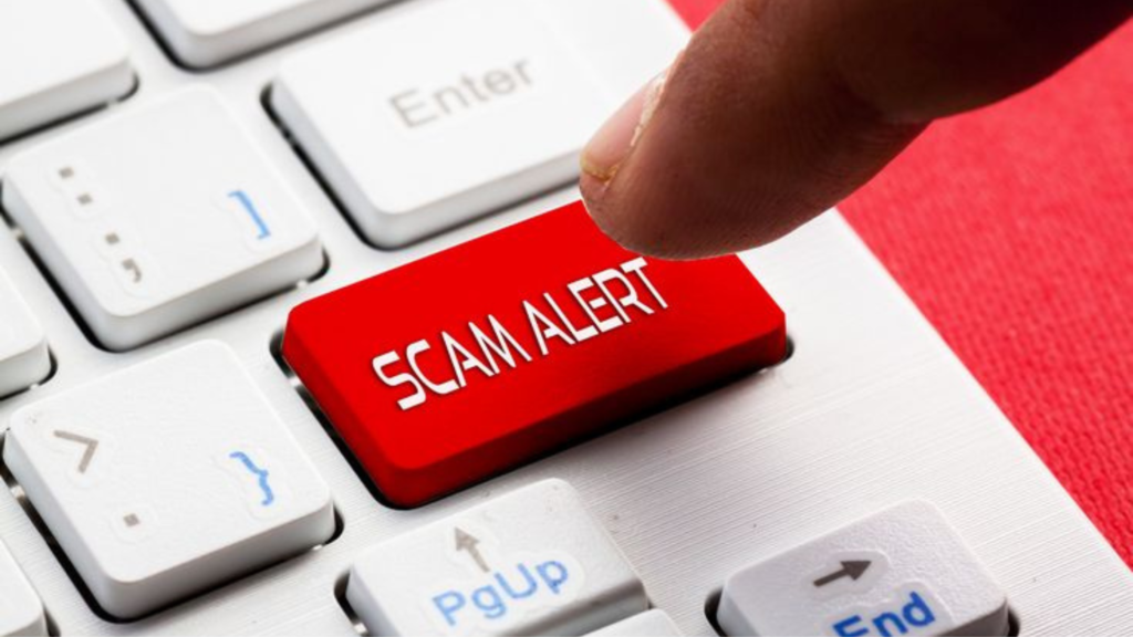 Pressing a "Scam alert" button on keyboard