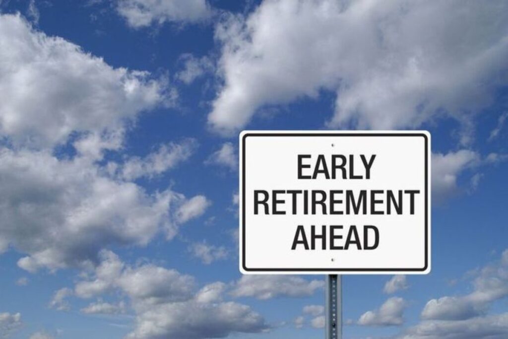 A "Early Retirement Ahead" signpost