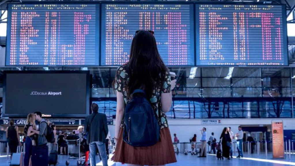 Passenger standing at the airport