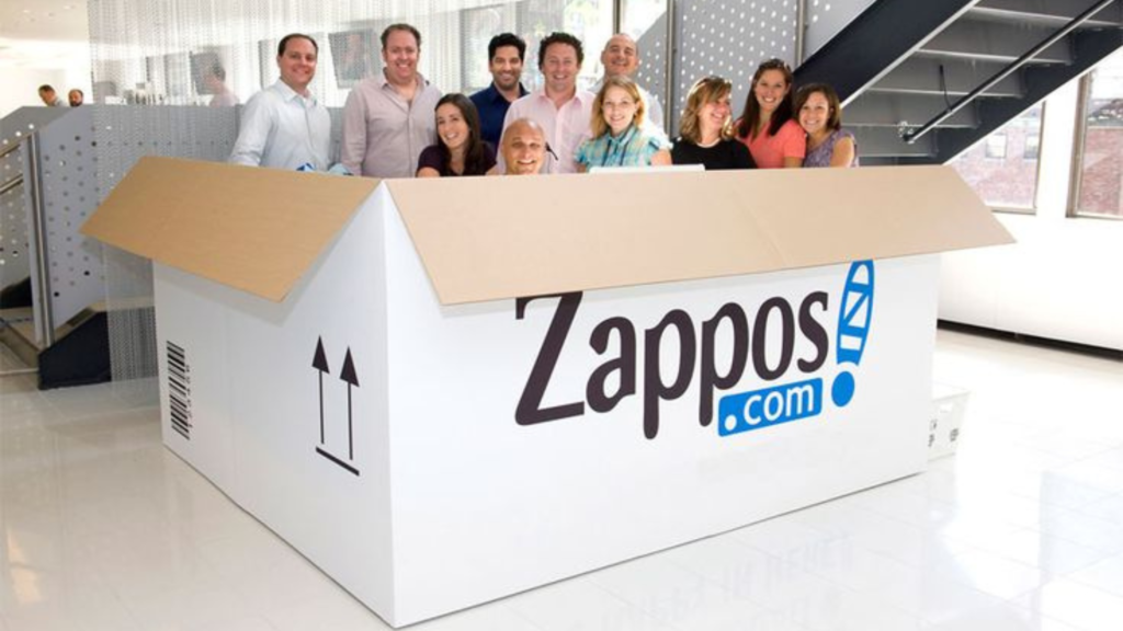 Zappos staff at the reception desk 