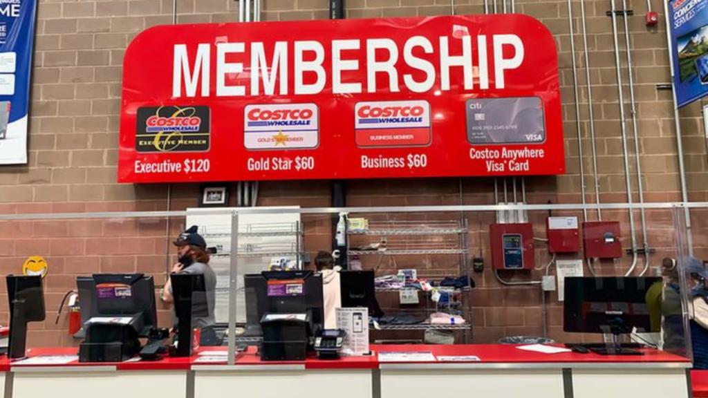 Costco wholesale membership stand