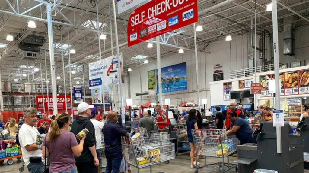 Costco self-checkout aisle