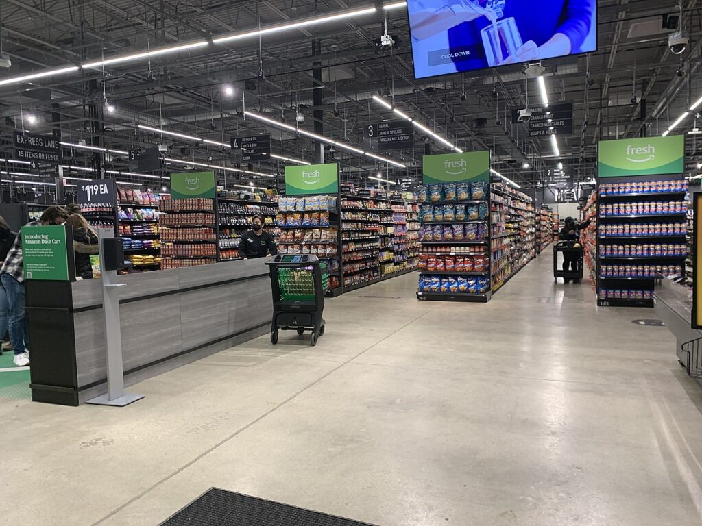 Inside of Amazon Fresh store