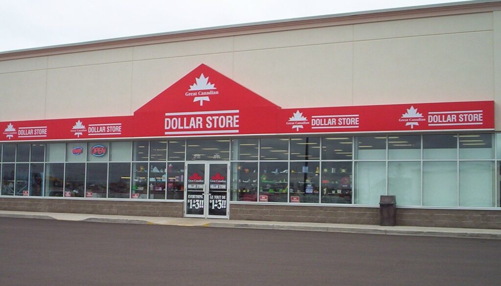 Storefront picture of a Dollar Store outlet