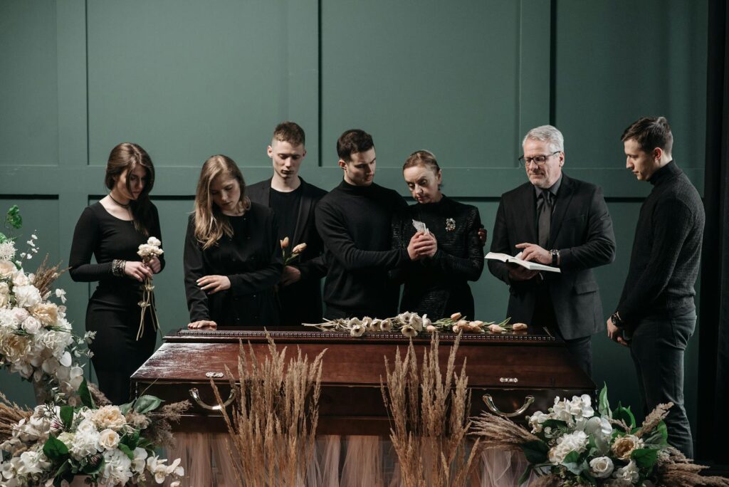 Family mourning their deceased