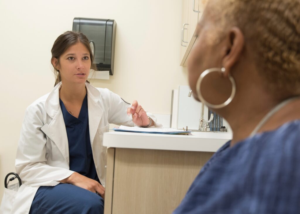 A doctor providing consultation for a patient