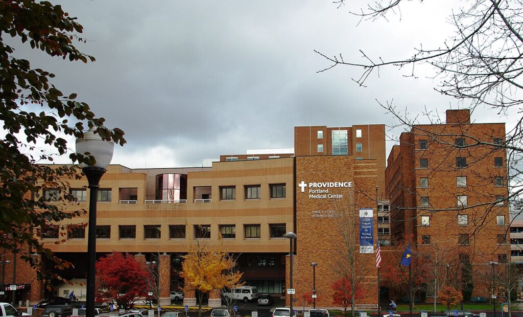 Facade of a public hospital