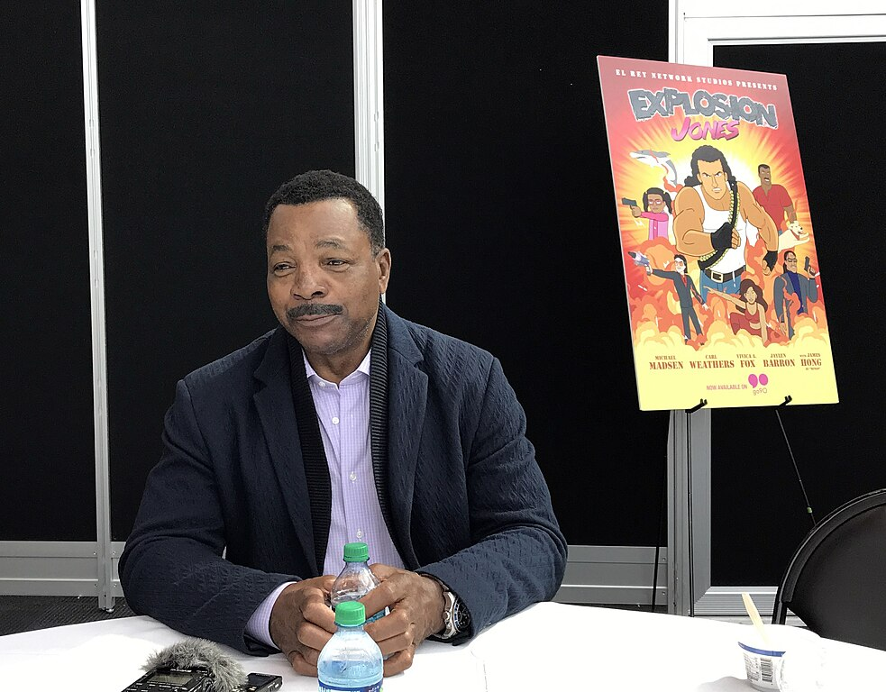 Carl Weathers at the Explosion Jones press room